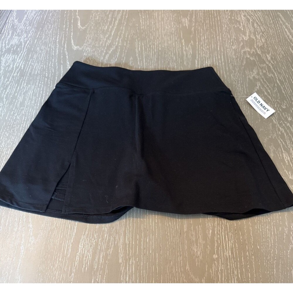 Old Navy Active Womens Powerchill Skort Size M Black Knit Cotton Blend Stretch